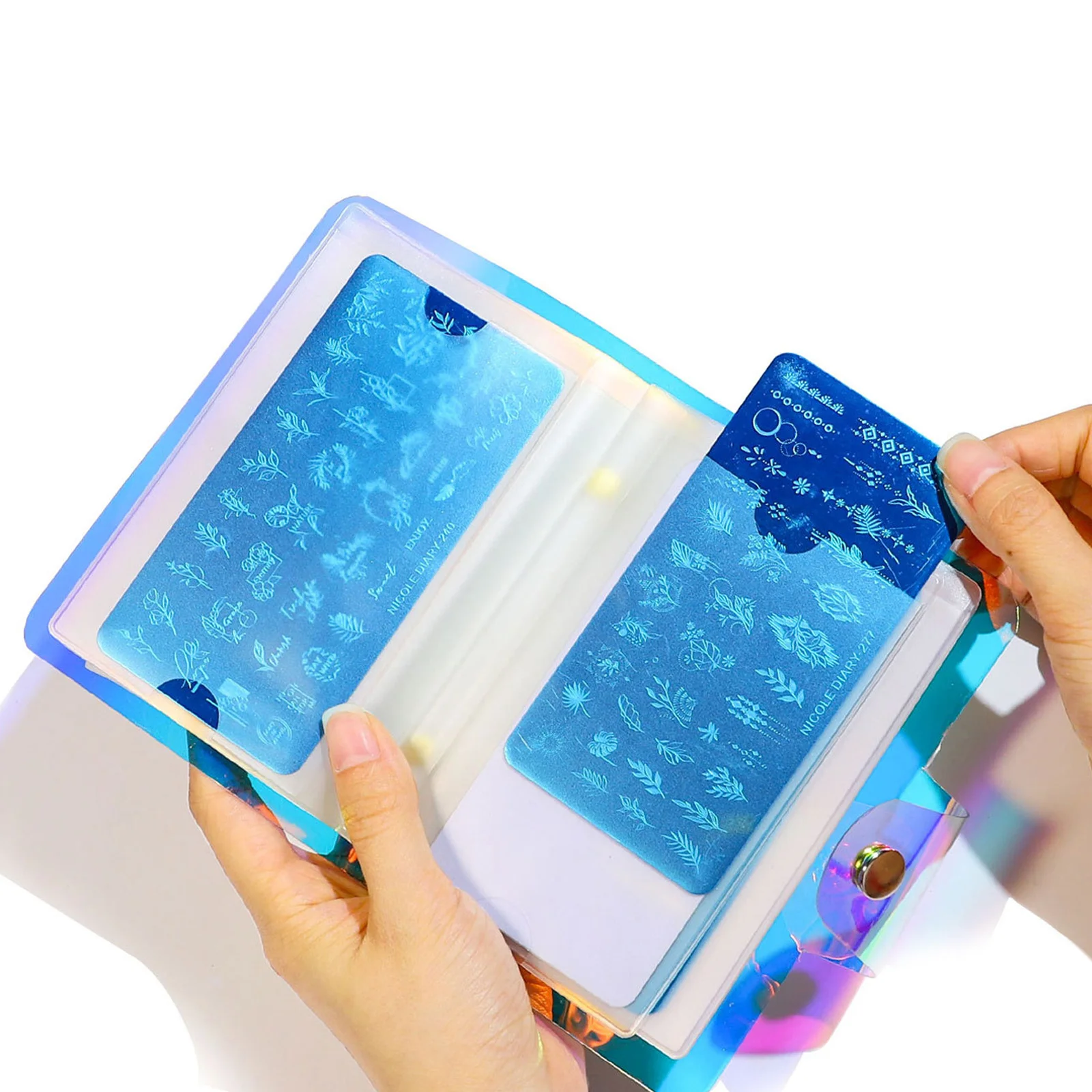 

Nail Art Pouch 20 Card Slots Stamping Plate Storage Bag Simple Design Fashionable Nail Template Holder Cards Bag