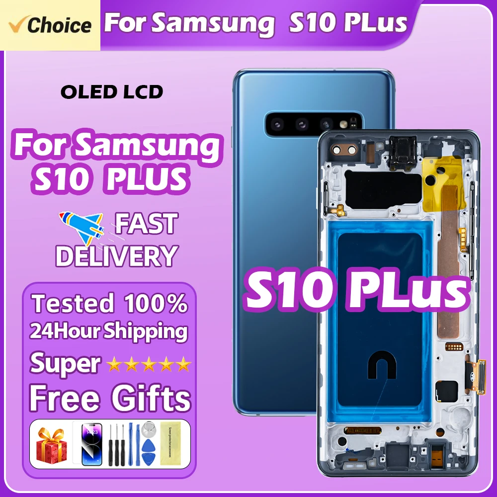 100% Tested S10plus Display For Samsung S10 Plus Display S10+ LCD Screen For G975 Sm-g975f/ds G975u G975w