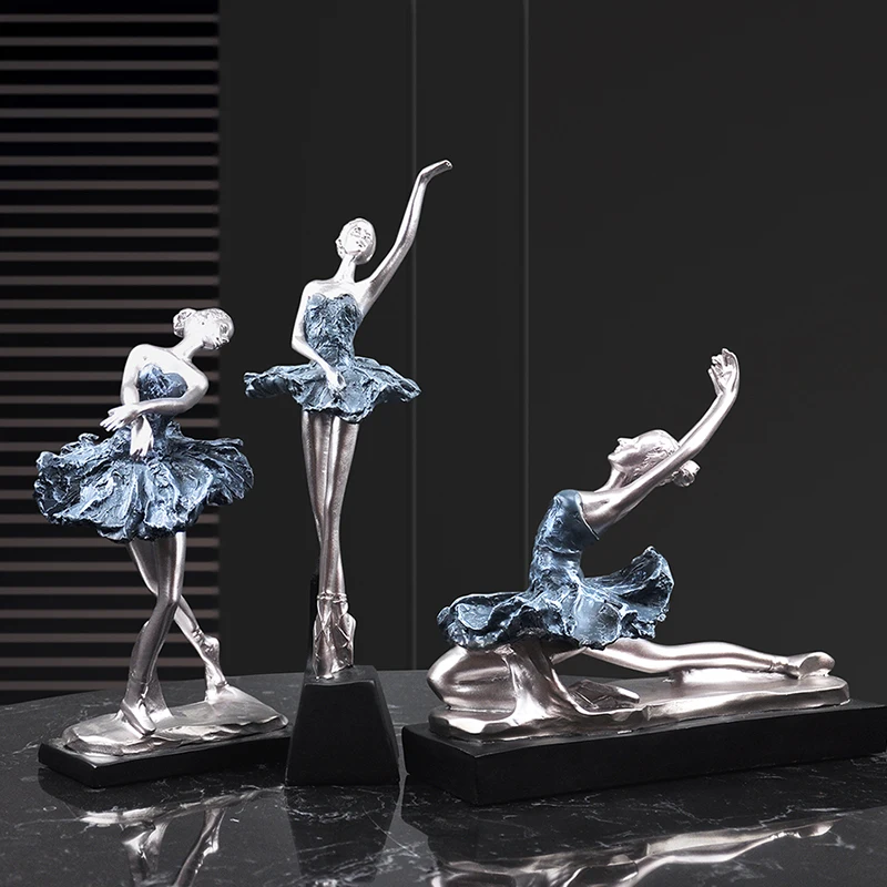 

European Resin Characters Ballet Girl Ornaments Home Livingroom Table Figurines Decoration Hotel Cafe Desktop Statues Crafts Art