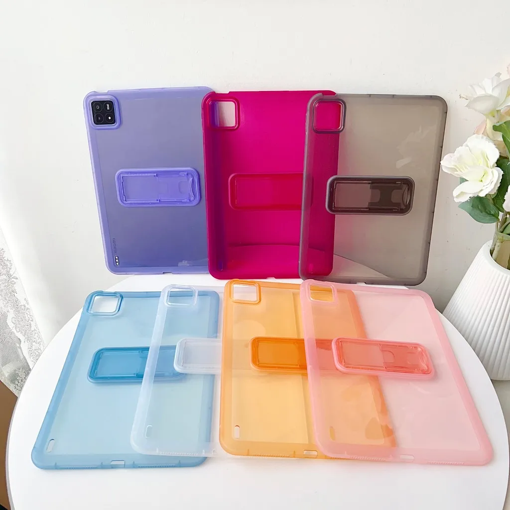 

Чехол с кронштейном для Xiaomi Pad 6S Pro 12,4 дюйма, цветная рамка, прозрачный регулируемый складной защитный чехол
