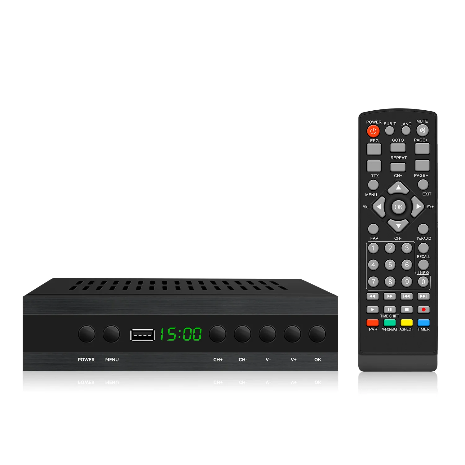 高精細チャンネル用デジタルTVレシーバー,TVボックス,DVB-T2,h.265,HEVC, FTA, PVR,スペイン,EU, JN-821T2,新品