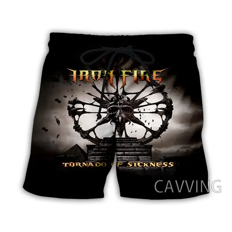 CAVVING 3D Printed  Iron Fire Band  Summer Beach Shorts Streetwear Quick Dry Casual Shorts Sweat Shorts for Women/men