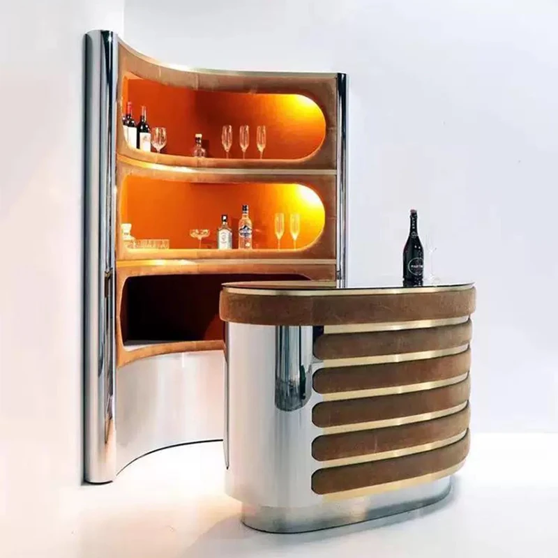 Italian style, light luxury, triangle, against the wall, wine cabinet, designer, villa, household