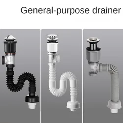 Flexible Drainage Tube Universal Sink Sewer Pipe P-Trap Hose Sink Pipe Basin Installation for Bathroom Kitchen Accessories