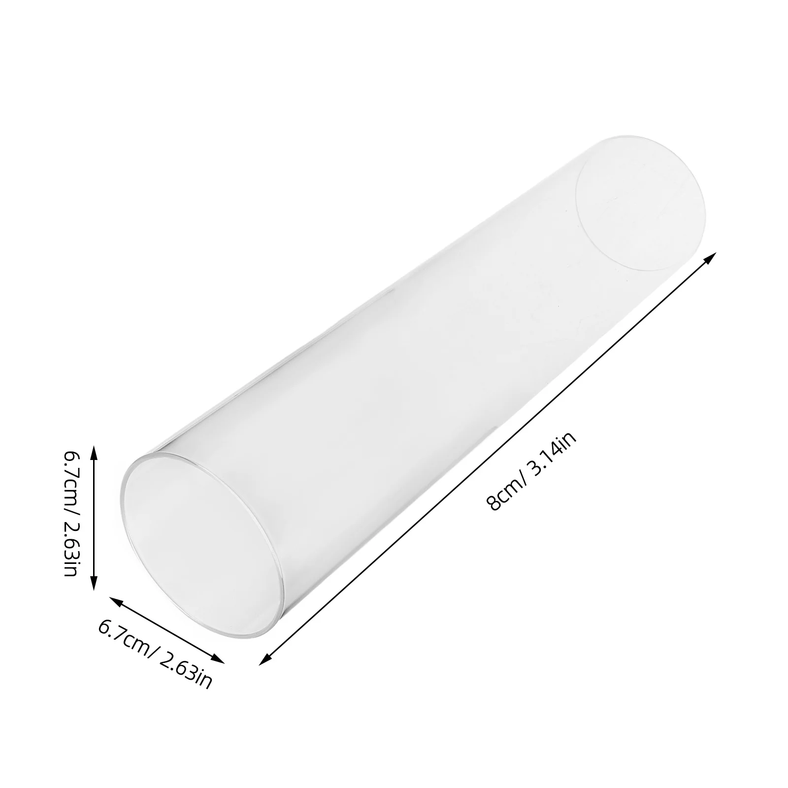 2Pcs Glass Hurricane Shade Clear Windproof Cylinder Cover for Pillar Candles Tall Holder Outdoor Wedding Party Decor