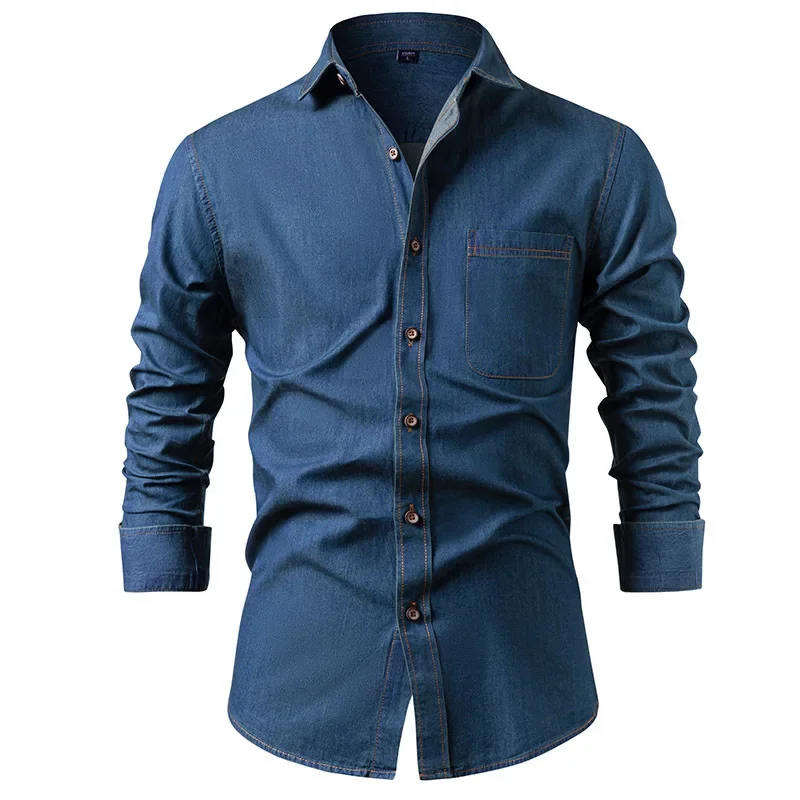 2025 New Men Clothing Shirts Male Casual Fashion Slim Fit Large Size Solid Color 100% Cotton Shirts harajuku pro choice Men