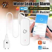 Tuya WiFi Smart Water Leak Sensor Sound Alarm System Water Overflow Level Detector Flood Leakage Security Protection Smart Home