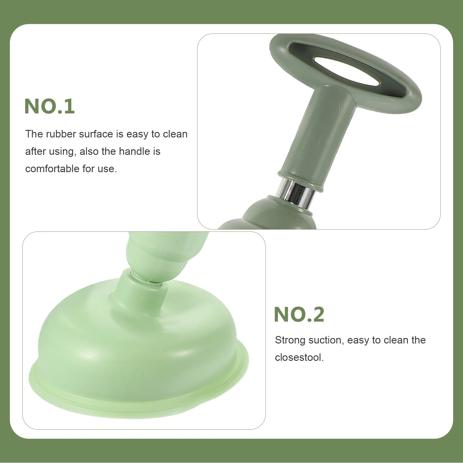 

Premium Toilet Plunger Long Handle Bathroom Cleaning Tool Drain Unclogged Suction Cleaner Home Use Rubber Surface Odor