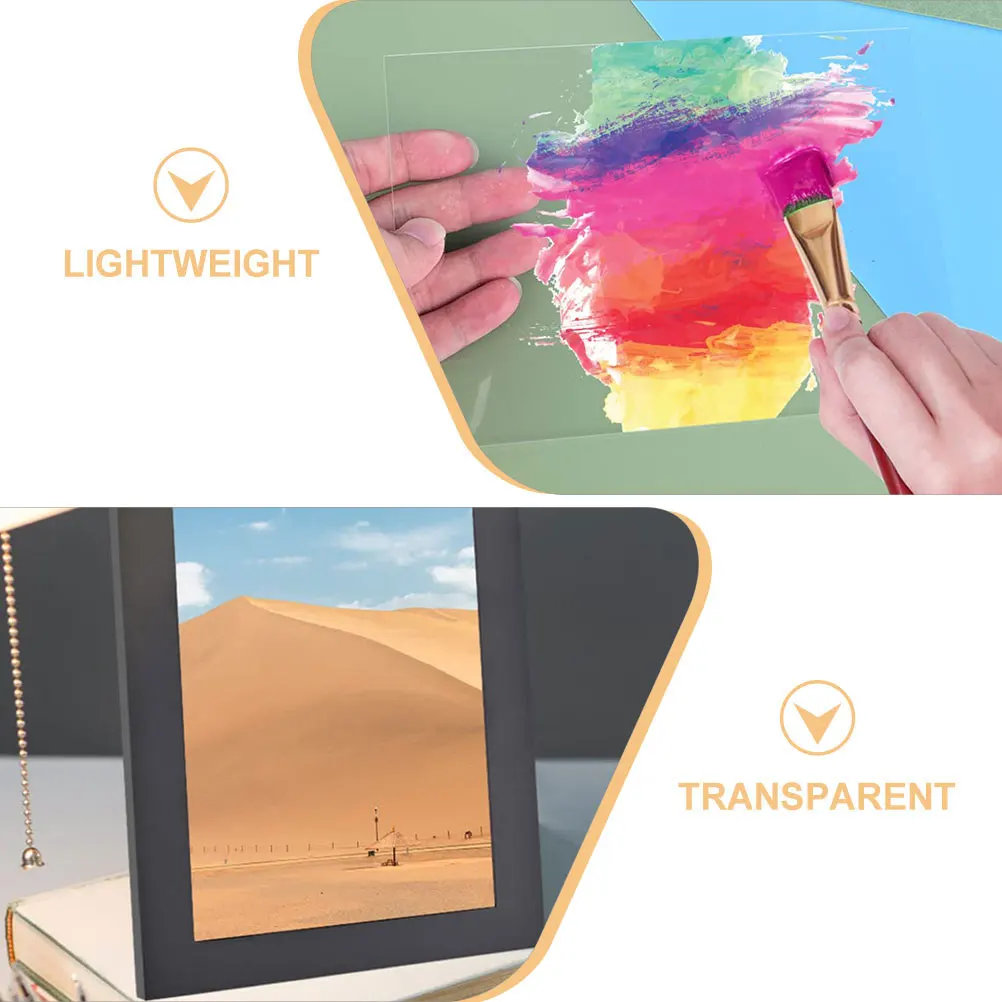 10pcs Transparent Acrylic Photo Frame 4x6 Inch Clear Crafting Panel Sturdy Lightweight Diy Writable Surface Glass Alternative