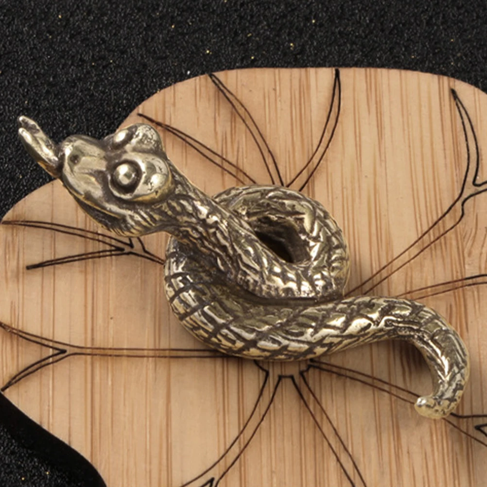 

Brass Figurines Snake Year Ornaments Home Decorative Sculpture Animal Display Charm Mini Snake Decors Piece