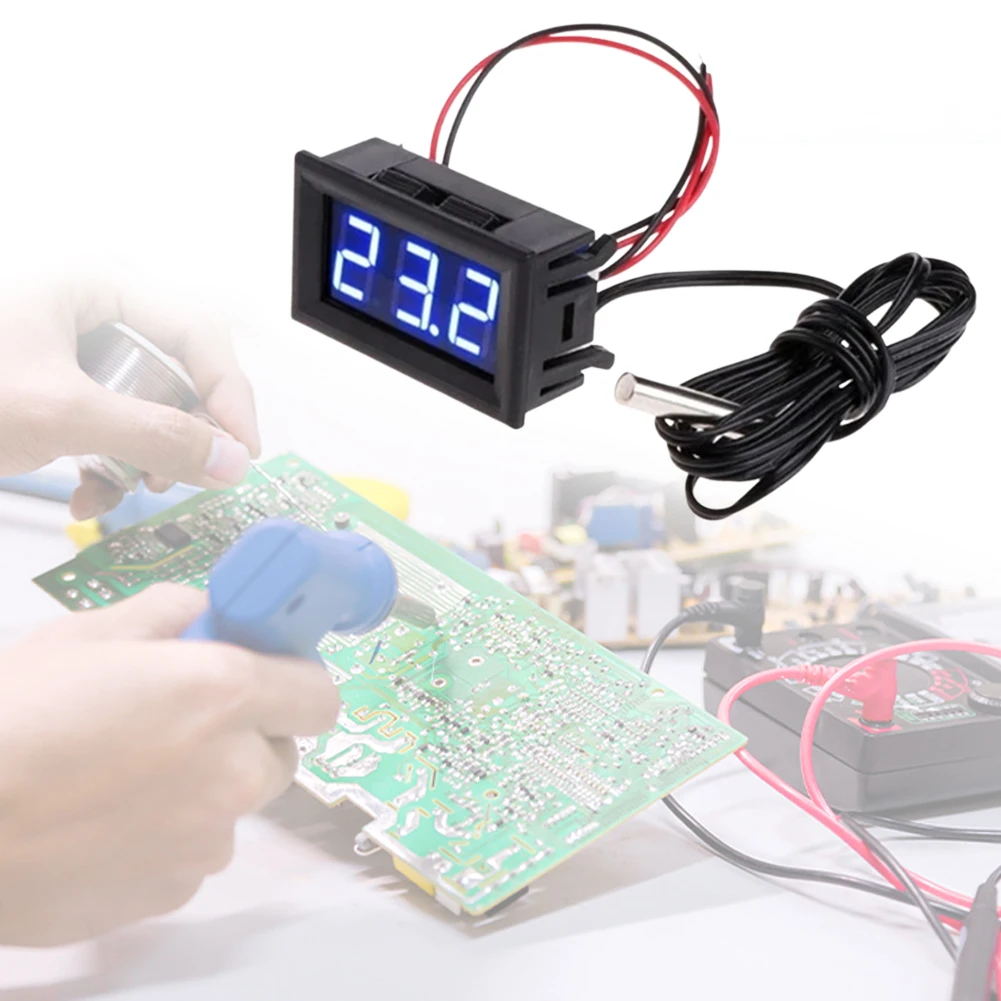 0.56 인치 LED 디지털 온도 센서 모듈 미터 감지기 온도계 테스터 패널 게이지 온도계 센서