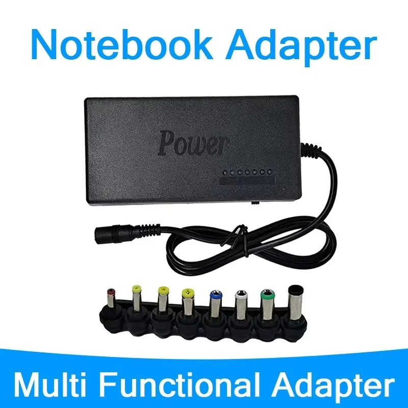 محول طاقة عالمي قابل للتعديل للكمبيوتر المحمول 12 ~ 24 فولت، 96 وات مع 8 منافذ شاحن متعدد الوظائف