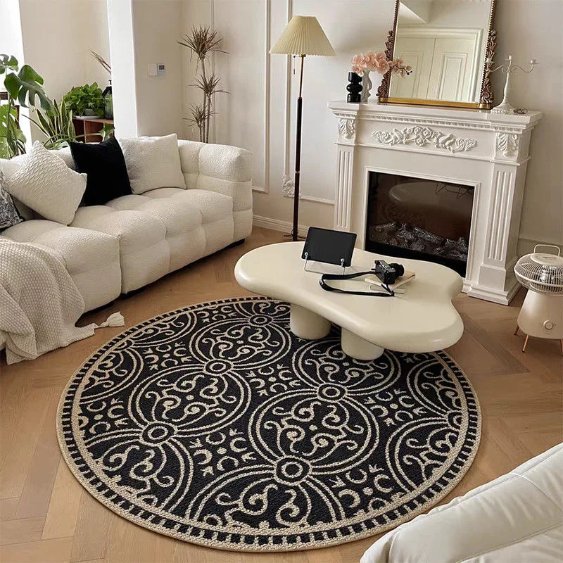 

Korean Style Rugs Living Room Luxury Stitch Gamer Aesthetic Large Round Carpet Dressing Table Alfombras Para Sala Home Supplies