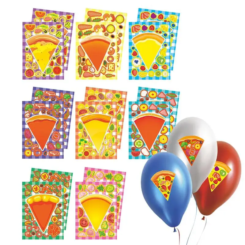 

Cartoon Pizza Sticker Scene Clings Make A Pizza Decals Food Stickers Pizza Party Supplies Fast Food Stickers For Skateboard