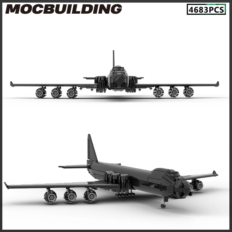 Moc-飛行機のビルディングブロック、モジュラーモデル、DIYレンガ、おもちゃの組み立て、クリスマスギフト、輸送飛行機のコレクション、誕生日プレゼント