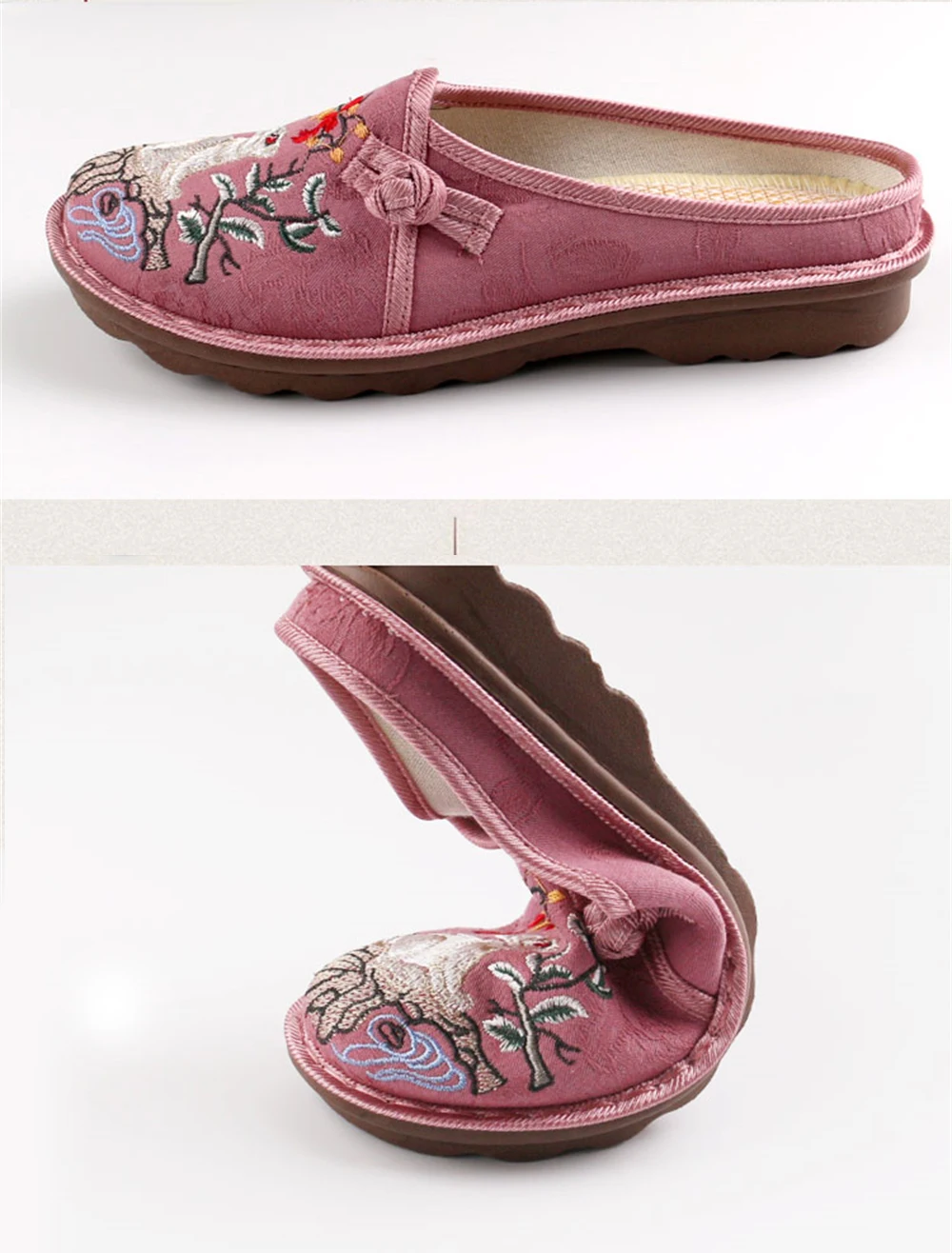 Summer New Baotou Cloth Slippers Fashion Embroidery Hanfu Shoes Women Comfortable Breathable Soft-soled Old Beijing Single Flats