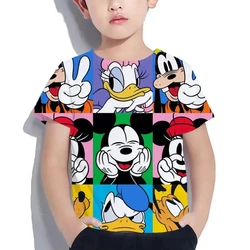 MINISO Mickey Mouse magliette estate Casual manica corta top bambini divertente allentato o-collo ragazzi vestiti per bambini T-shirt stampata in 3D per ragazzi