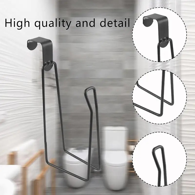 

1Pc Convenient Iron Toilet Roll Paper Holder Organizer Wall Mount Storage Stand Kitchen Bathroom No Drill Tissue Towel Dispenser