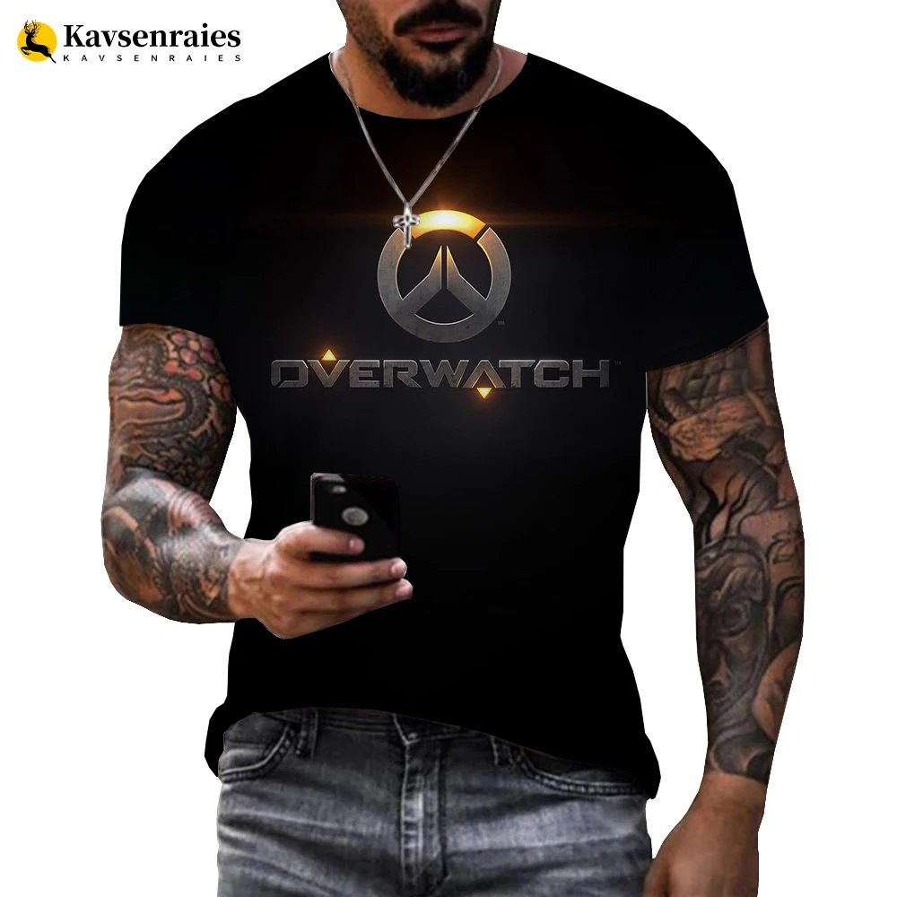 Overwatch Summer Men's Women's Fashion Game Battlefield 3D Digital Printing Casual T-Shirt Oversize Short Sleeve Tops 6XL