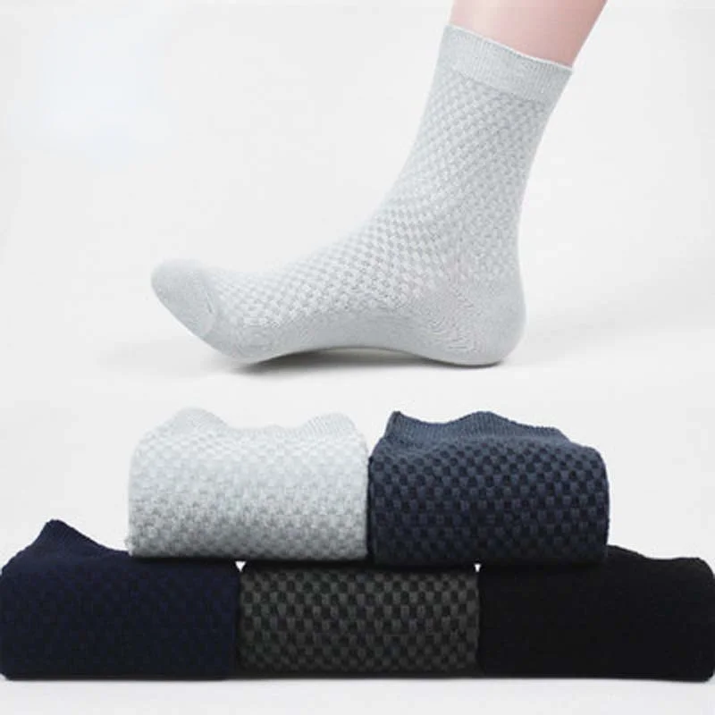 Bamboo Fiber Socks Men Deodorant Sock High Tube Business Solid Breathable Men Women Elastic Socks Sports Socks New 2022