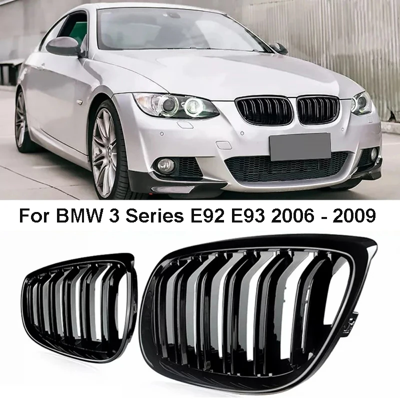 

Front Kidney Grille Gloss Black Car Double Line Grille for BMW 3 Series E92 E93 2006 - 2009 325xi 320i 325i 328i 330i XDrive