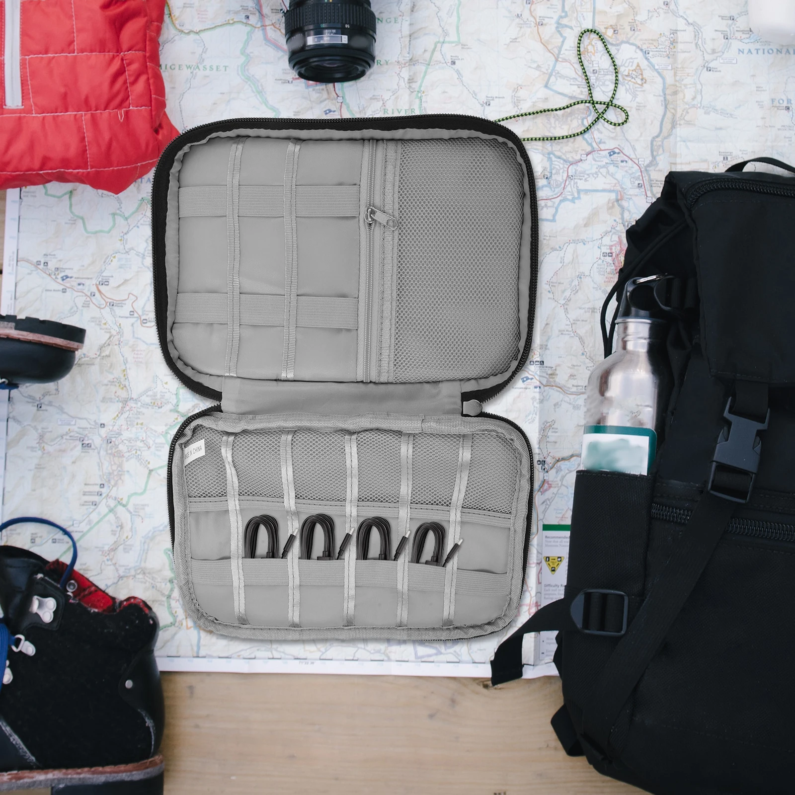 

Digital Storage Bag for Cables Durable Fabric Travel Tote ganizer Portable Case Power Bank Flash Disk Mouse Accessories