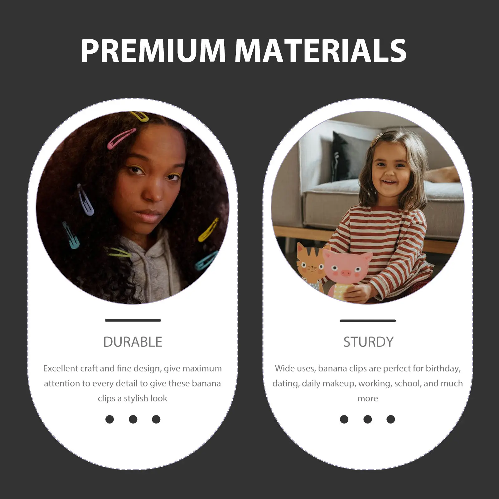 

Набор из 4 заколок-бананов для волос для женщин: удобные, нескользящие, для хвоста, универсальные для повседневного использования, работы, школы, вечеринок, стильный дизайн