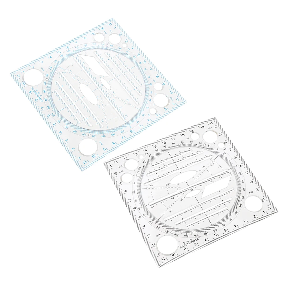 2pcs Drawing Templates Circle Stencils For Drafting Architecture Rulers Geometric Tools Shape Stencils Round Building Templates