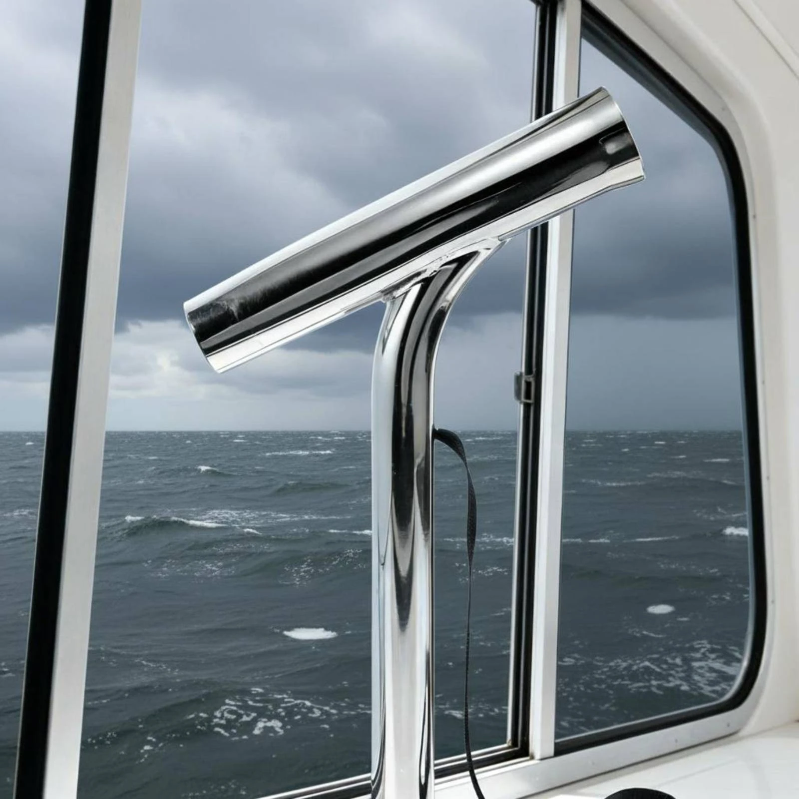 boat-rod-holder-rubber-insert-stainless-steel-fishing-pole-socket-angled-rod-bracket-stopper-fastener-marine-gear-mirror-finish