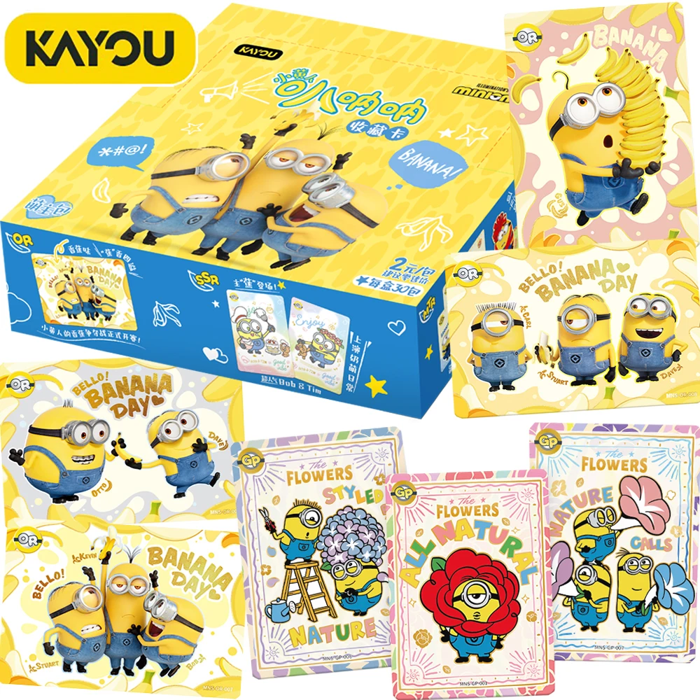 

Kayou Genuine Minions Collection Cards for Children Comedy 3D Animated Movie Cartoon Character CR SSR XR Fun Cards Popular Gift