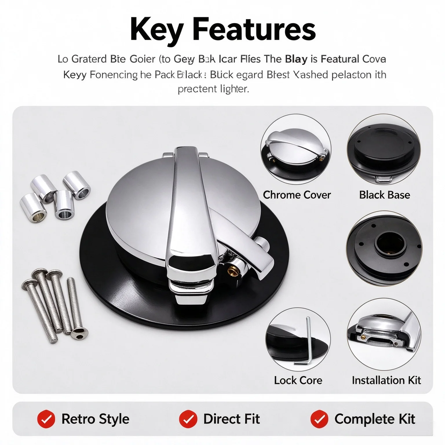 Suitable for BMW: Modified retro-style latte-themed custom fuel cap lock with quick-release mechanism