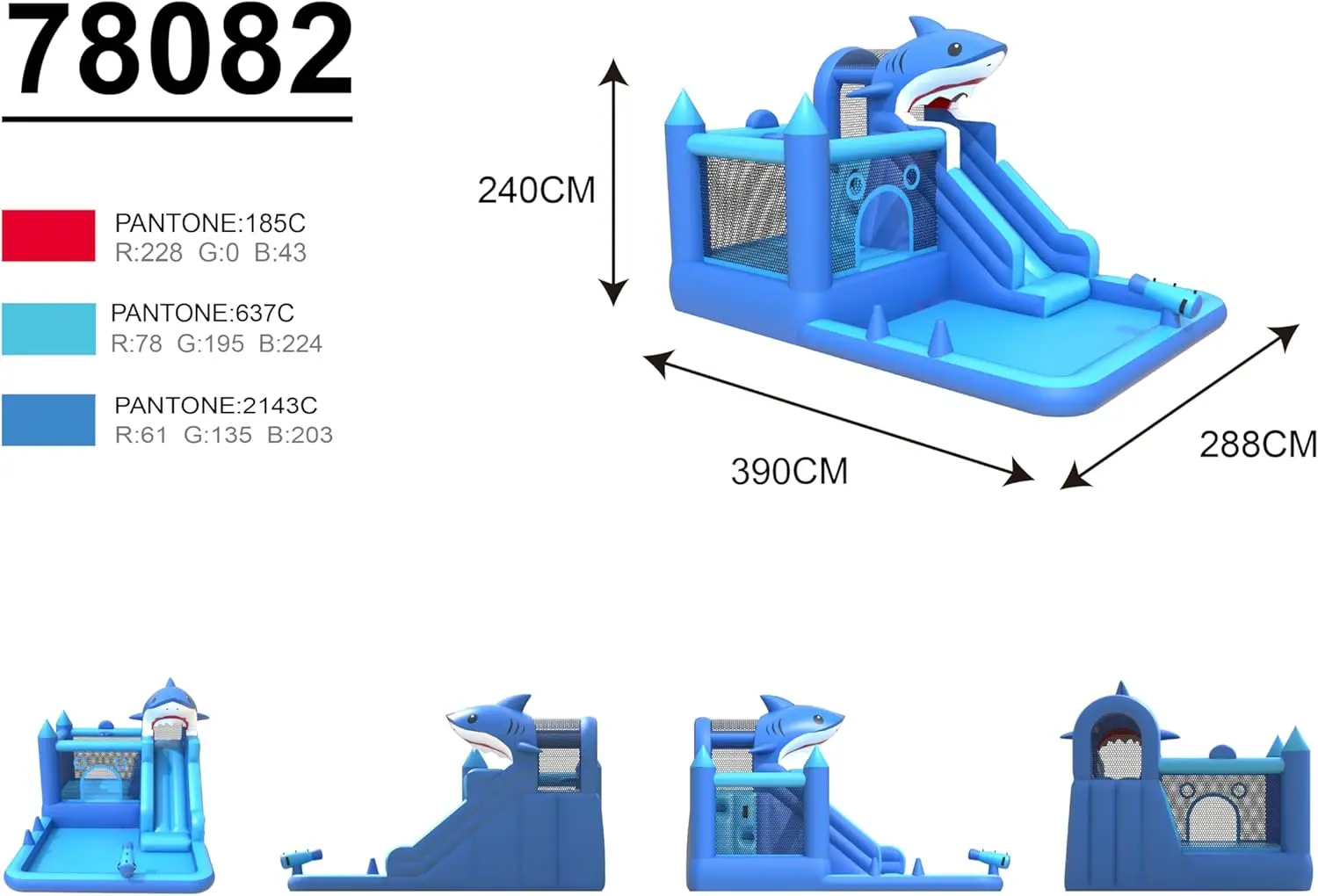 

Inflatable Bounce Castle 390 x 288 x 240 cm