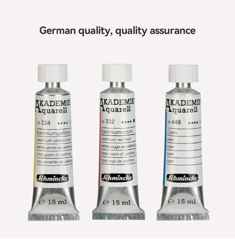 Deutschland Schmincke - Akademie ® Feinste Künstler-Aquarellfarben, 15ml Tuben, neue Farben, brillant, hoch lichtbeständig und cadmiumfrei – Detail 14