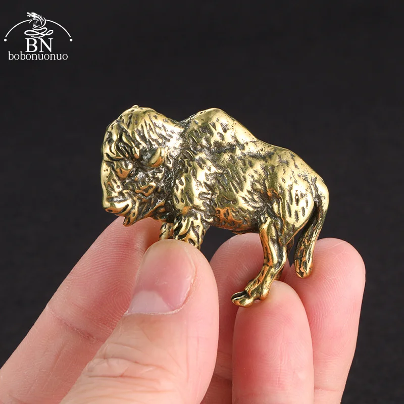 Vintage Brass Goat Figurine Miniature Desktop Ornament Zodiac Animal Sheep Small Statue Tea Pet Home Decoration Craft Collection