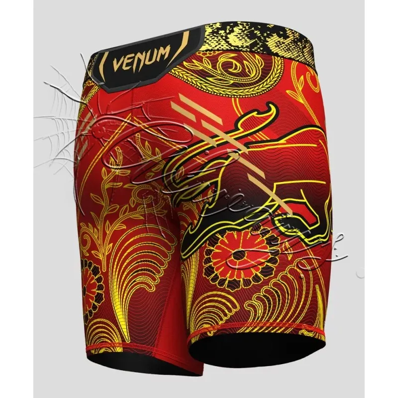 2026UFC Red Ilia Topuria Vale Tudo korte MMA vechttrainingsshorts Ademend sneldrogend Slim-fit elastische boksfitnessshort
