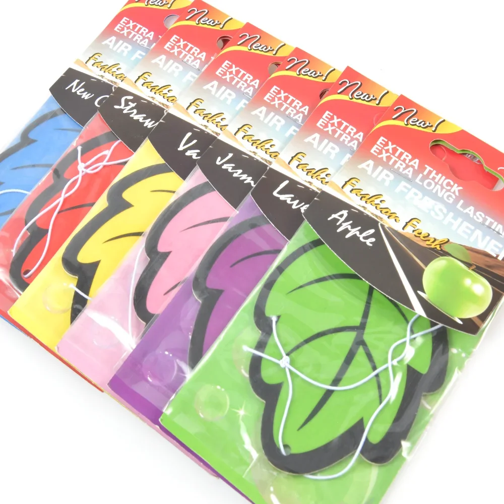 6PCS Car Air Freshener Natural Scented Tea Paper Auto Hanging  Leaf Shape  One-piece Car Decoration Perfume Tablets