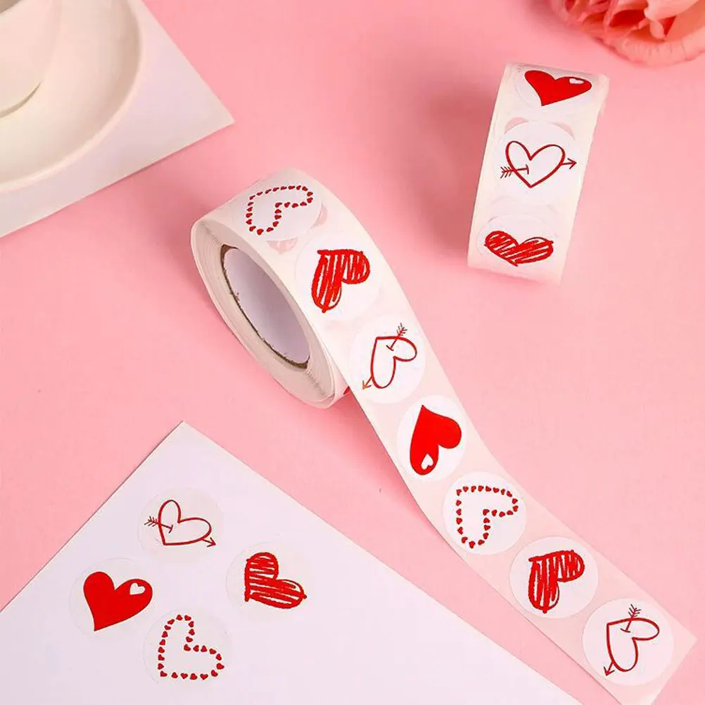 

2 Rolls Valentine Gift Valentine'S Day Stickers Decorations Sealing Labels Cookie Valentines Stickers Craft Supplies