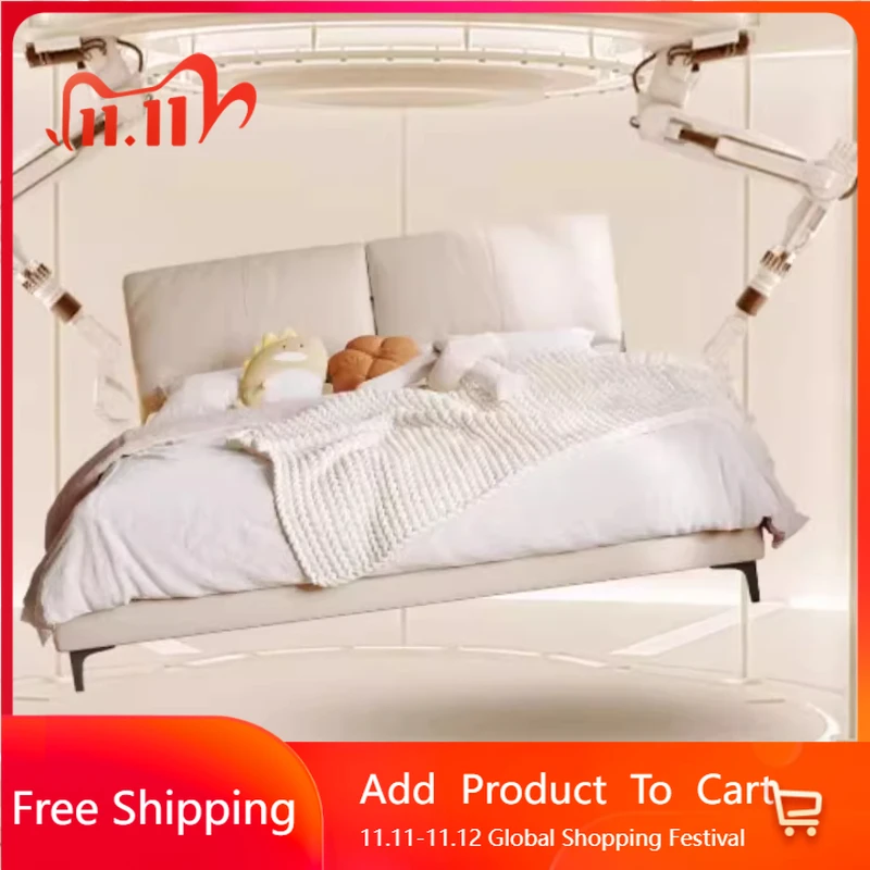 

Beauty Modern Simple Bed Light Luxury Comfortable Bedroom Double Bed Wedding High Quality Ergonomic Beliche Trendy Furniture