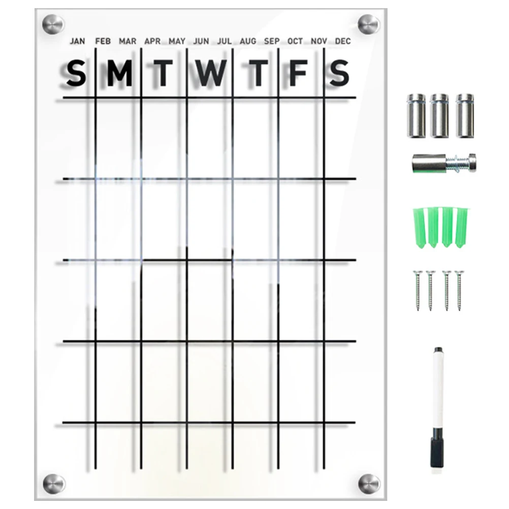 

1 Set Transparent Acrylic Weekly Dry Erase For Office Home Classroom Wall Hanging Message Memo Organizer Acrylic Sign Wall Memo