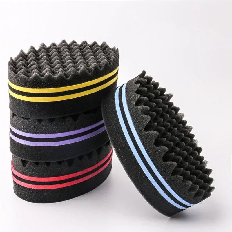 Cepillo de pelo ovalado de doble cara, cepillo de esponja mágico para bobina Afro Natural, cepillos de esponja para rastas, trenzas de cabello
