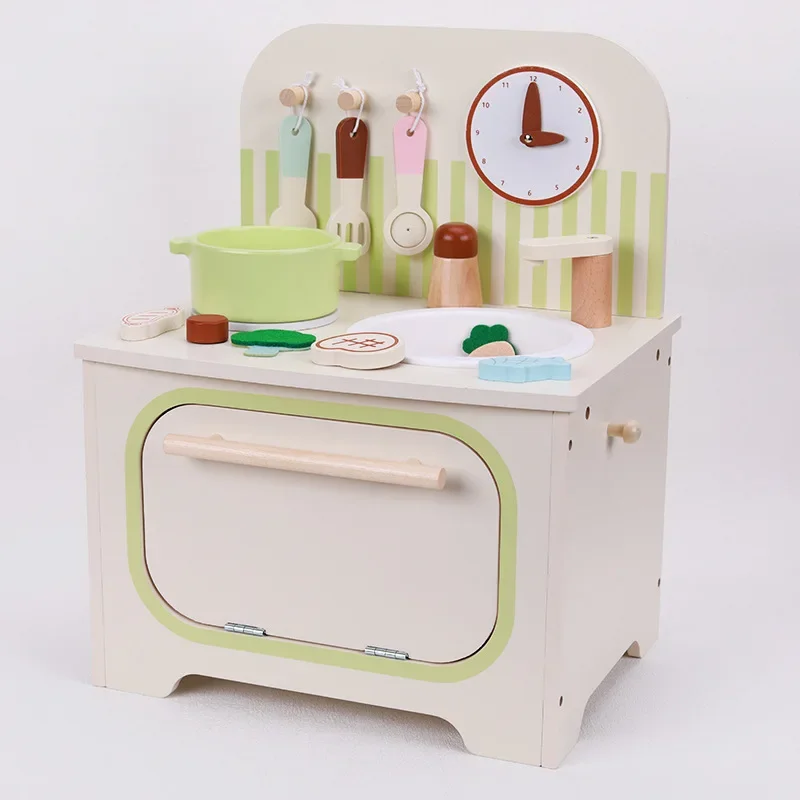 

Montessori Wooden Children Toy Pretend Play Kitchen Toys Cooking Pots Set Dollhouse Accessories Miniature Food Girls Board Games