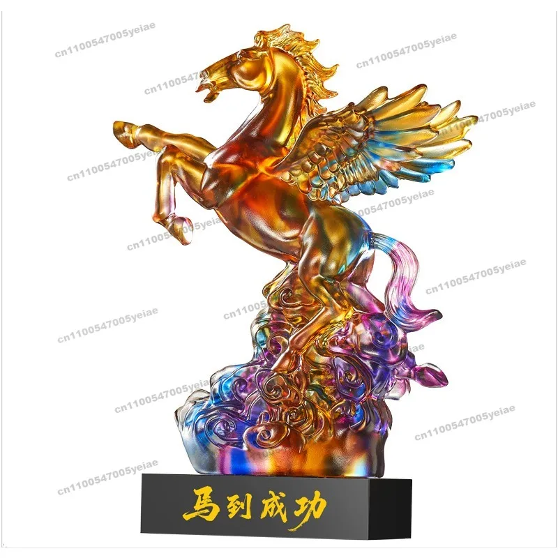 For The Year of The Horse Crystal Trophy Making Metal Equestrian Champion Team Excellent Employee Medal