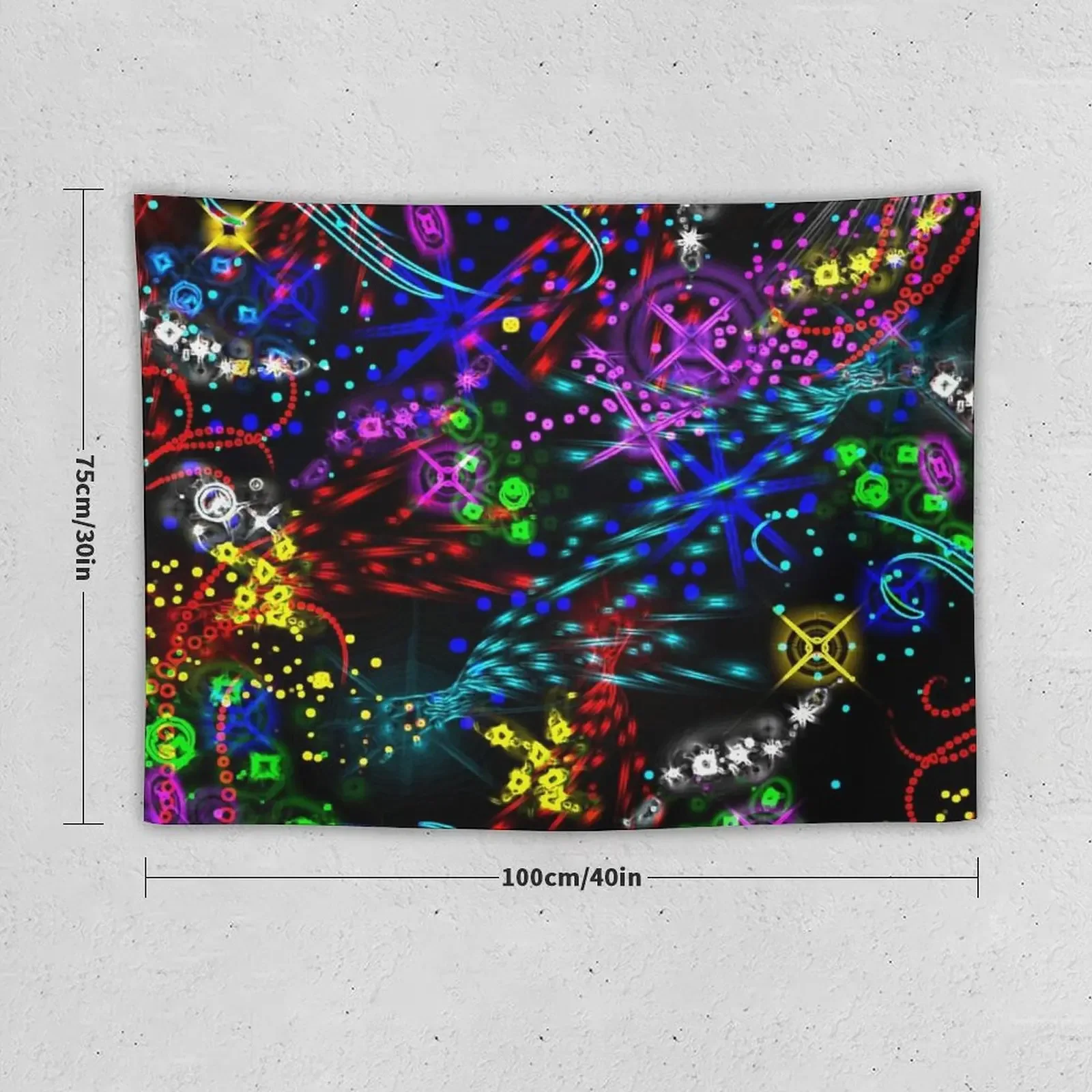 Psycadelic Neon Lights Stars Tapestry Funny Decorative Wall Mural Tapestry