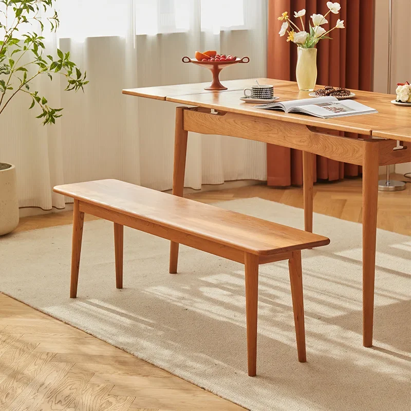 wood bench, cherry wood shoe changing stool, household bench small apartment bedside stool, Japanese rectangular stool