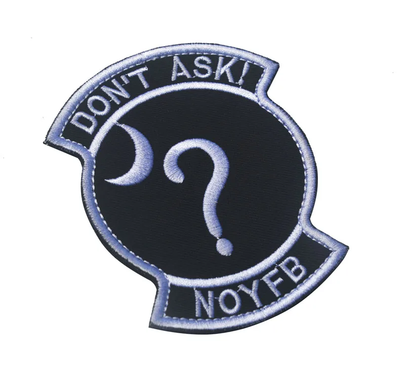 4Pcs Mix Embroidered Hook and Loop Patches Set Skull Smile Face Question Mark Round Badge for Backpack Vest Cap Clothing Decor