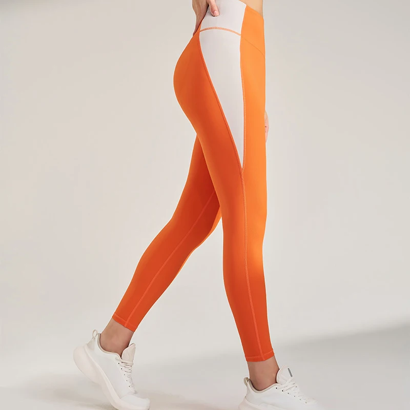 Pantalones de gimnasio para mujer, pantalones de Yoga para correr de nueve minutos, pantalones de entrenamiento ajustados de cintura alta,