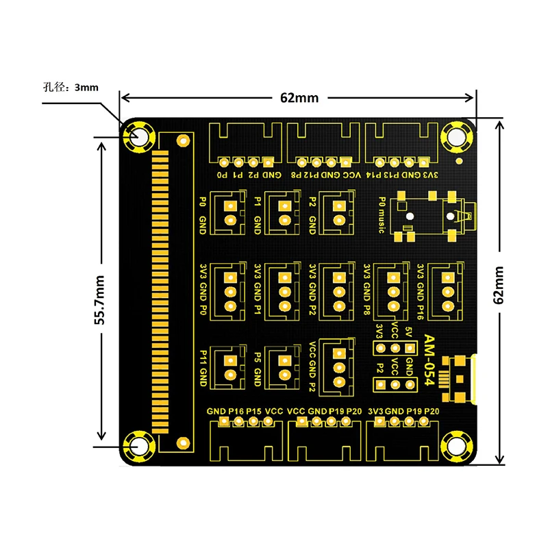 Microbit V2 Expansion Board IOBIT V1.0/2.0/3.0 Motherboard Micro:Bit Horizontal Adapter Board