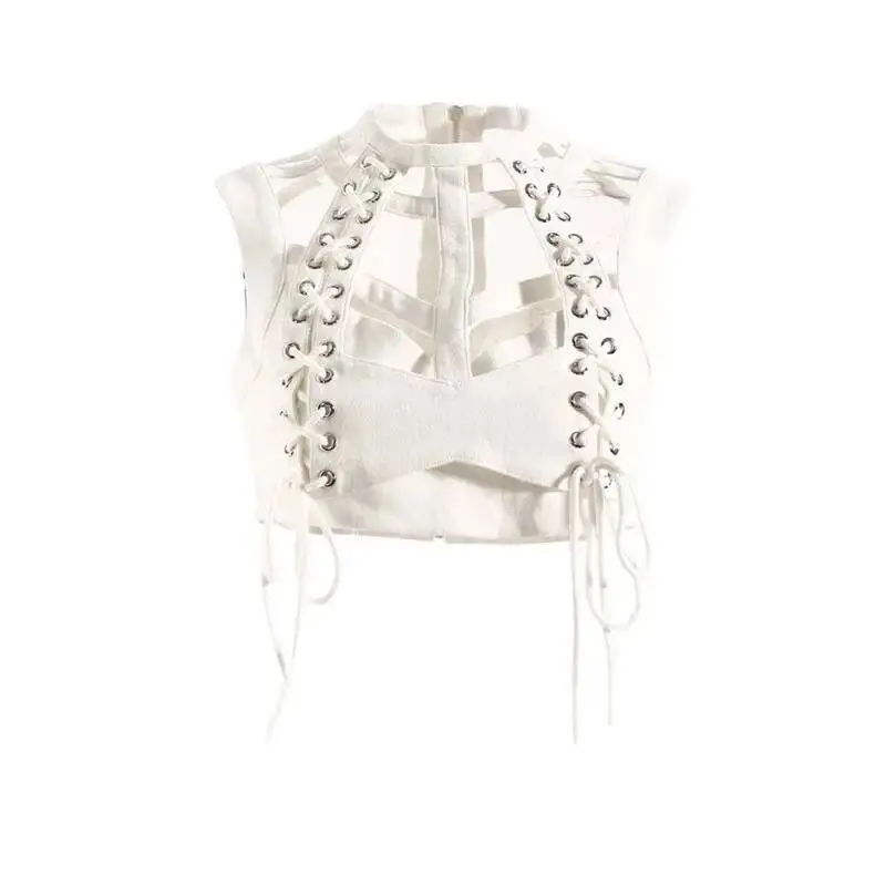 

HUISONG Wide Leg Pants Hollow Out Two Piece Suit New Stand Collar Long Sleeve Loose Fit Women Fashion Spring Autumn 2025 tc2vub