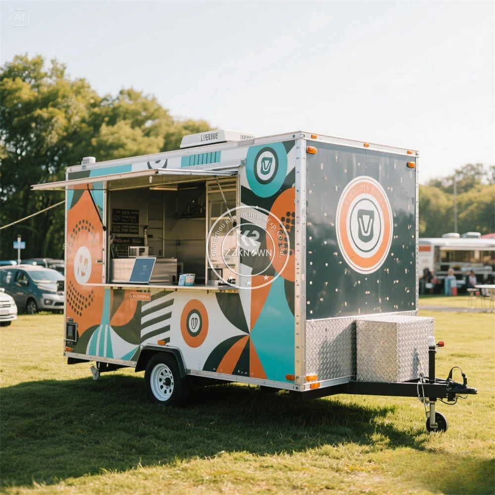 

Concession Mobile Food Trailer Customized Street Hot Dog Ice Cream Cart Outdoor Food Truck With Full Kitchen Equipment