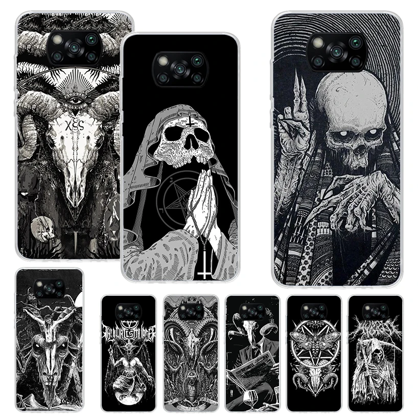 Satanic Goat Satan Devil Phone Case For Xiaomi Poco X3 Nfc X5 X6 Pro M5S M4 M3 F5 F4 F3 F2 F1 X4 GT Soft Cover Silicone Shell